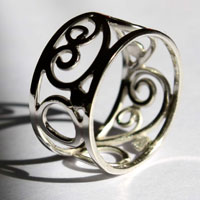 Brocéliande, celtic  scrolls and spirals ring in sterling silver