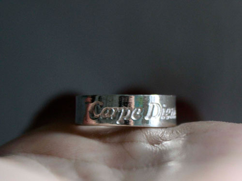 Carpe Diem, latin quotation ring etched in sterling silver