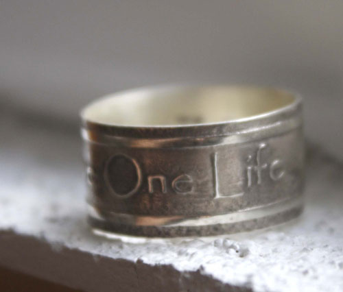 Custom ring, quote of One from U2 group ring in sterling silver