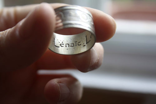 Custom ring, quote of One from U2 group ring in sterling silver