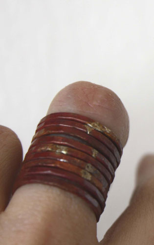 Fire copper, raw hammered copper stacking ring