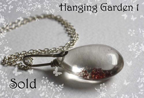 Hanging garden 1, Babylonian mystery necklace and pendant in sterling silver and phantom quartz