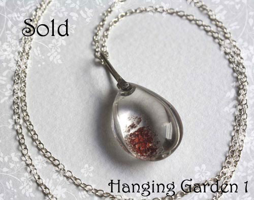 Hanging garden 1, Babylonian mystery necklace and pendant in sterling silver and phantom quartz