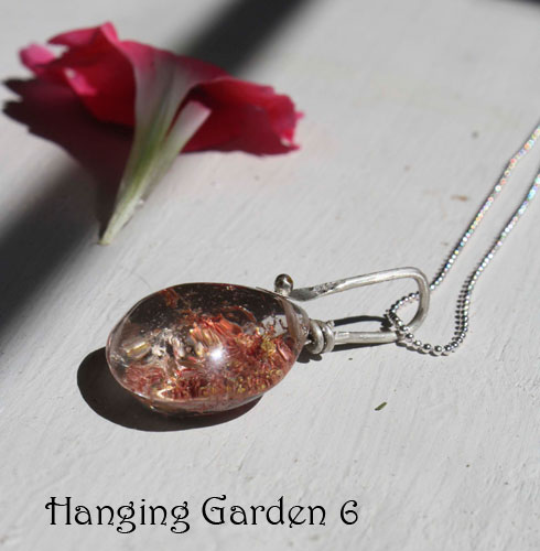 Hanging garden 6, Babylonian mystery necklace and pendant in sterling silver and phantom quartz