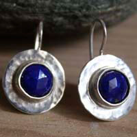 Lapis, Egyptian earrings in sterling silver and lapis lazuli