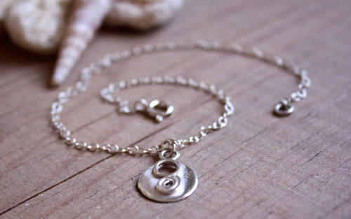 Lina, spiral anklet and bracelet in sterling silver