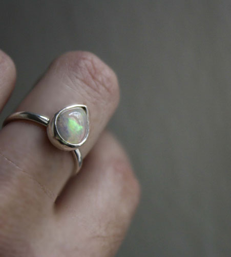 Queen of Sheba, mythical kingdom ring in sterling silver and Ethiopian opal