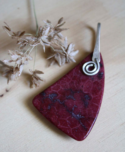 Symbiosis, union pendant in sterling silver and red coral