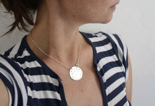 The little prince, the planet created by Saint-Exupéry necklace in sterling silver