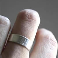 The poet’s ring, wide band sterling silver ring