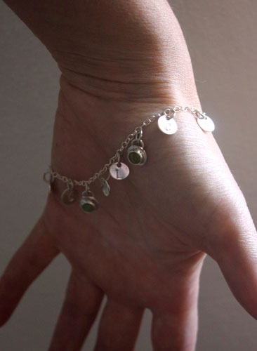 The tree of Jesse, family memory bracelet in silver, amethyst, opal and peridot