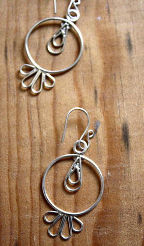 Toltec sun, pre-hispanic toltecan earrings in sterling silver