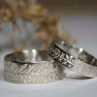 Wedding rings, custom made ring in sterling silver