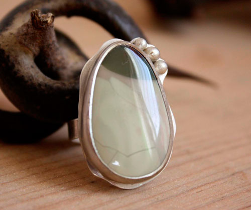 Yanagi, Willow creek jasper and sterling silver ring