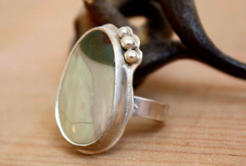 Yanagi, Willow creek jasper and sterling silver ring