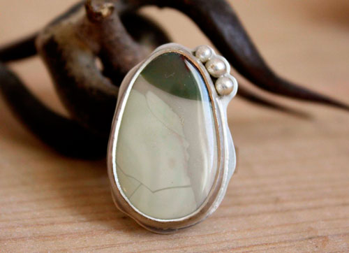 Yanagi, Willow creek jasper and sterling silver ring