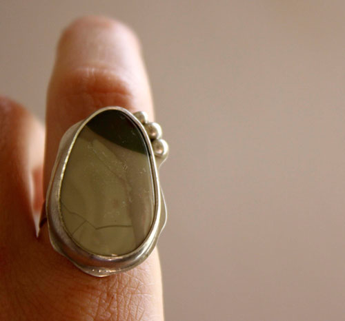 Yanagi, Willow creek jasper and sterling silver ring