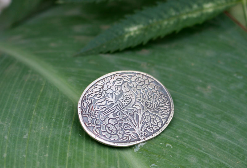 A song of hope, bird brooch in sterling silver