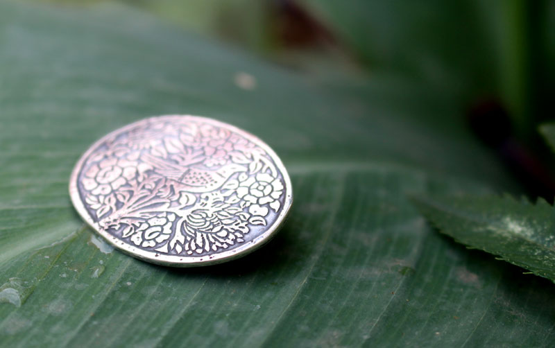 A song of hope, bird brooch in sterling silver