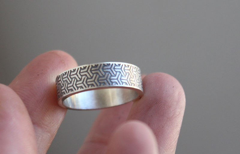 Bishamon kikkou, Japanese tortoiseshell ring in silver