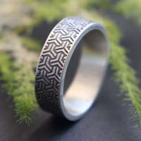 Bishamon kikkou, Japanese tortoiseshell ring in silver