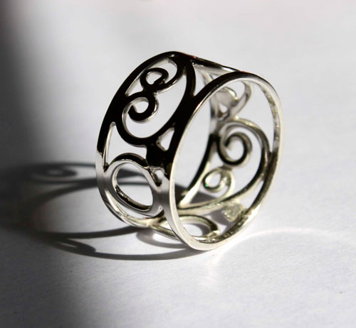 Brocéliande, Celtic magical forest ring in silver