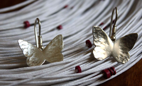 Hesperiidae, butterfly earrings in sterling silver