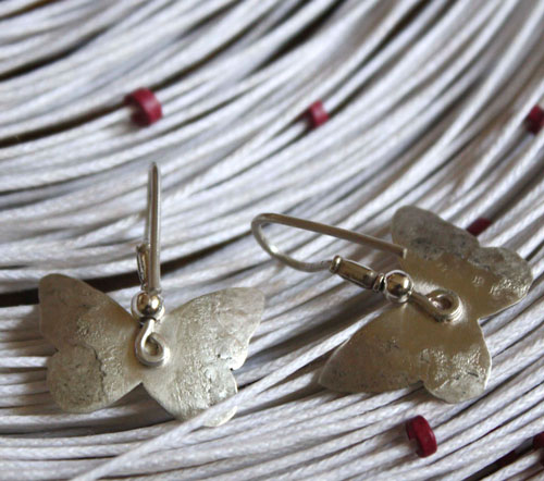 Hesperiidae, butterfly earrings in sterling silver