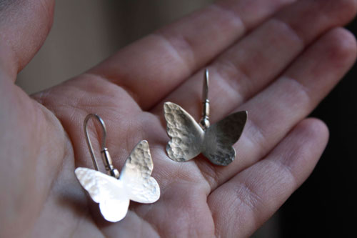 Hesperiidae, butterfly earrings in sterling silver