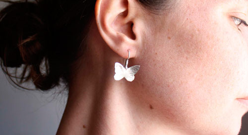 Hesperiidae, butterfly earrings in sterling silver