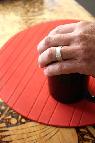 Honeysuckle, nature ring in sterling silver