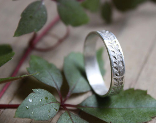 Ivy, vegetal ring in sterling silver