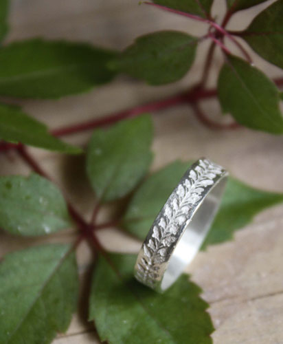 Ivy, vegetal ring in sterling silver