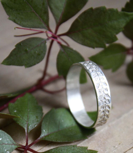 Ivy, vegetal ring in sterling silver