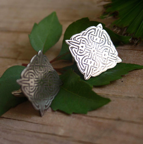 Lancelot, celtic knot cufflinks in sterling silver