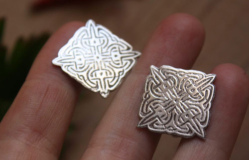 Lancelot, celtic knot cufflinks in sterling silver