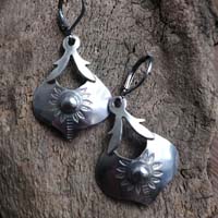 Lunar halo, baroque moon earrings in sterling silver