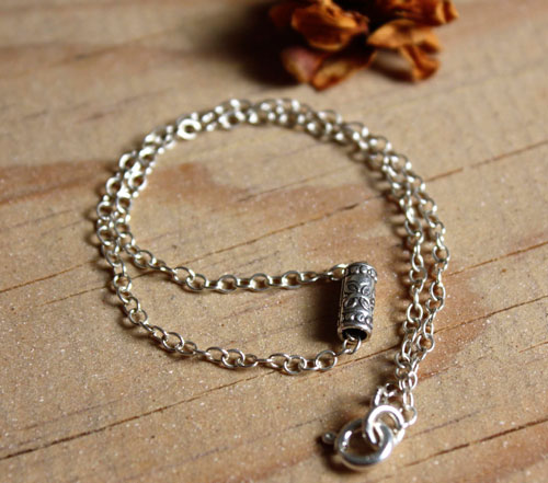 Magnolia, flower anklet in sterling silver