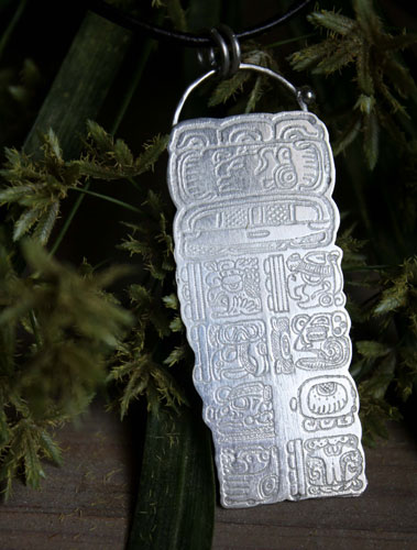 Maya calendar, mayan long count pendant in silver