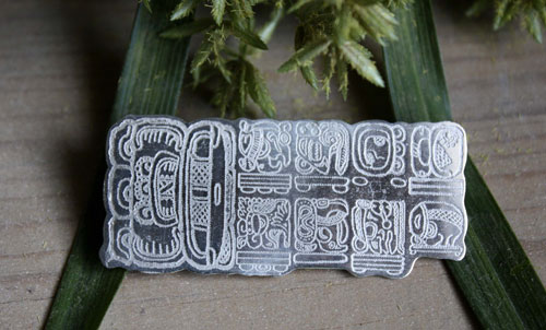 Maya Long Count, mayan calendar brooch in sterling silver