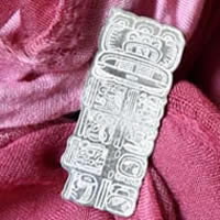 Maya Long Count, mayan calendar brooch in sterling silver