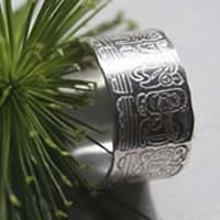 Maya calendar, mayan long count date ring in sterling silver