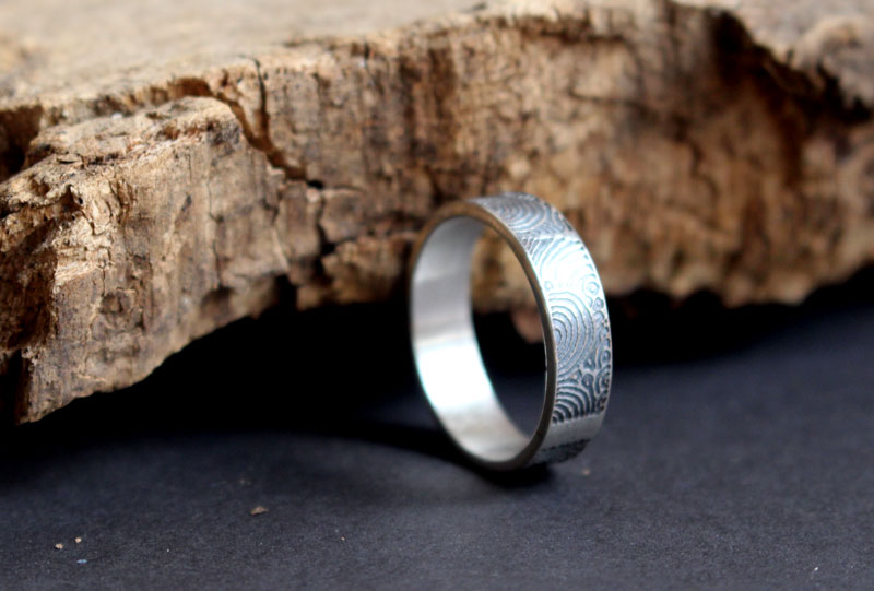 Portal of time, Gavrinis neolithic stele ring in silver