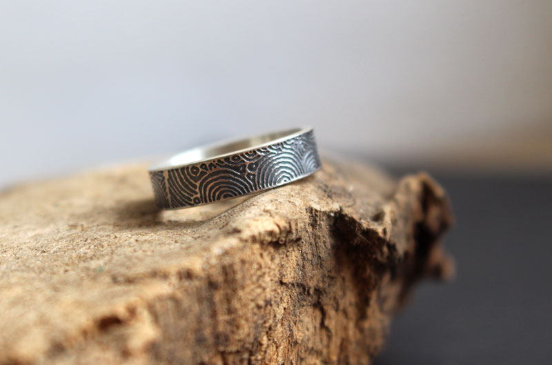 Portal of time, Gavrinis neolithic stele ring in silver