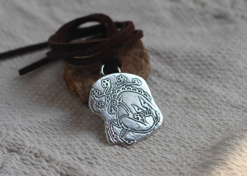 Princess of the Altai, steppe deer necklace in silver