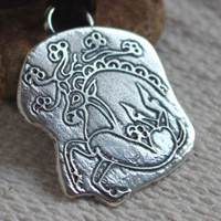 Princess of the Altai, steppe deer necklace in silver