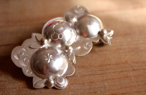 Sakura, flower brooch in sterling silver