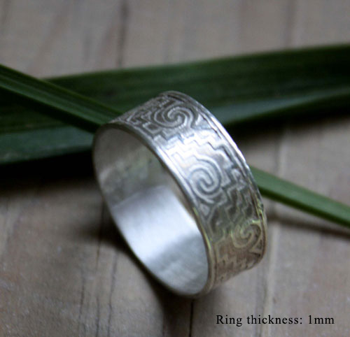 Tesoro zapoteco, mexican zapotec ring in sterling silver