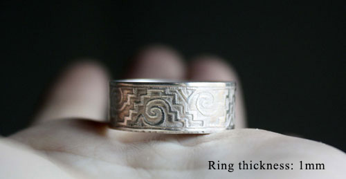 Tesoro zapoteco, mexican zapotec ring in sterling silver