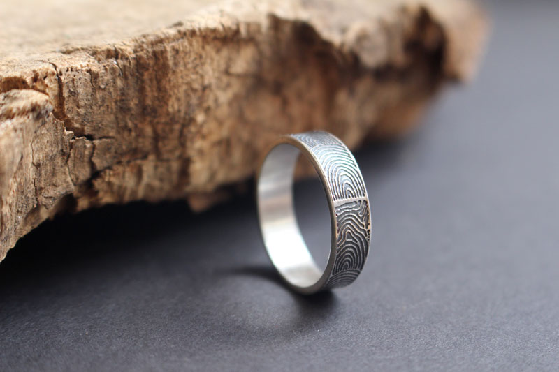 The imprint of the past, neolithic gavrinis cairn ring in silver